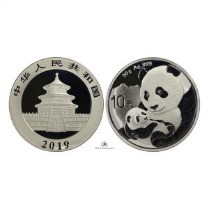 China, 2019 10 Yuan, Silver 30 grams, Panda, BU