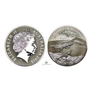 Australia, 2015 1 Dollar, Silver 1oz, 4th Portrait - Saltwater Crocodile, BU