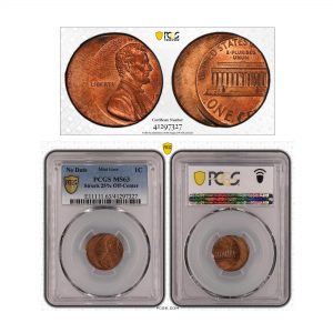 USA, ND 1 Cent, Mint Error - Off Center, PCGS MS63
