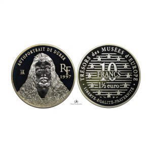 France, 1997 10 Francs - 1.5 Euro,Durer, Silver 0.900, PROOF