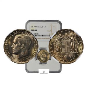 Greece, 1970 Drachma, Constantine II, NGC MS64