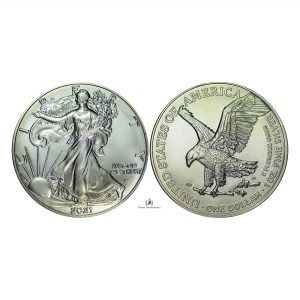 USA, 2021 American Eagle, Silver 0.999, New Reverse, BU