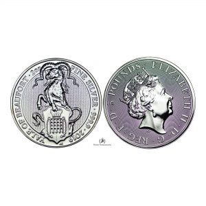 Great Britain, 2019 2 oz Silver Queen's Beast (Yale of Beaufort) Coin .9999 Fine, BU