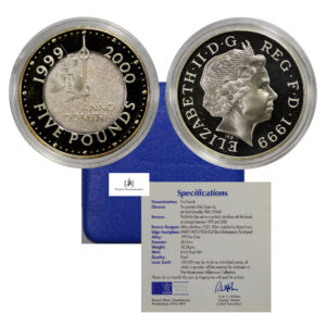 Great Britain, 1999 5 Pounds, Millennium, Silver (.999) Proof