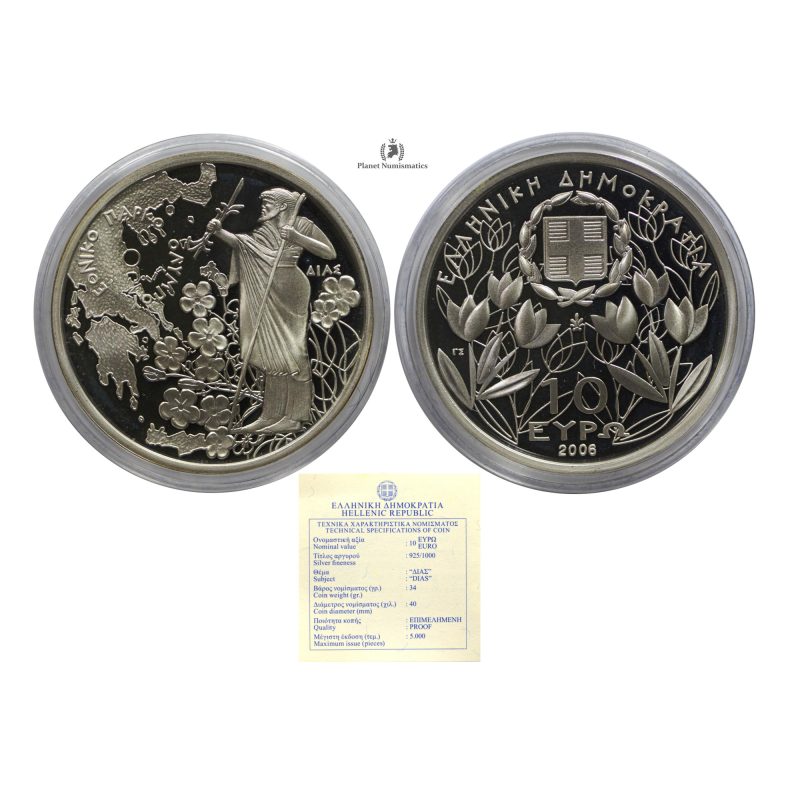 Greece, 2006 10 Euro, Mount Olympus National Park, Dias, Proof