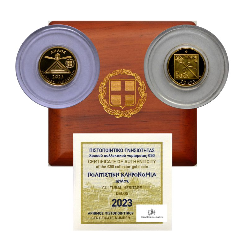 Greece, 2023 50 Euro, Delos, Gold Proof, 1gr - .999