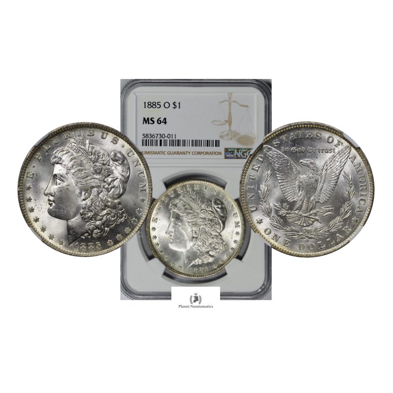 USA, 1885-O Morgan Dollar, Silver, NGC MS64
