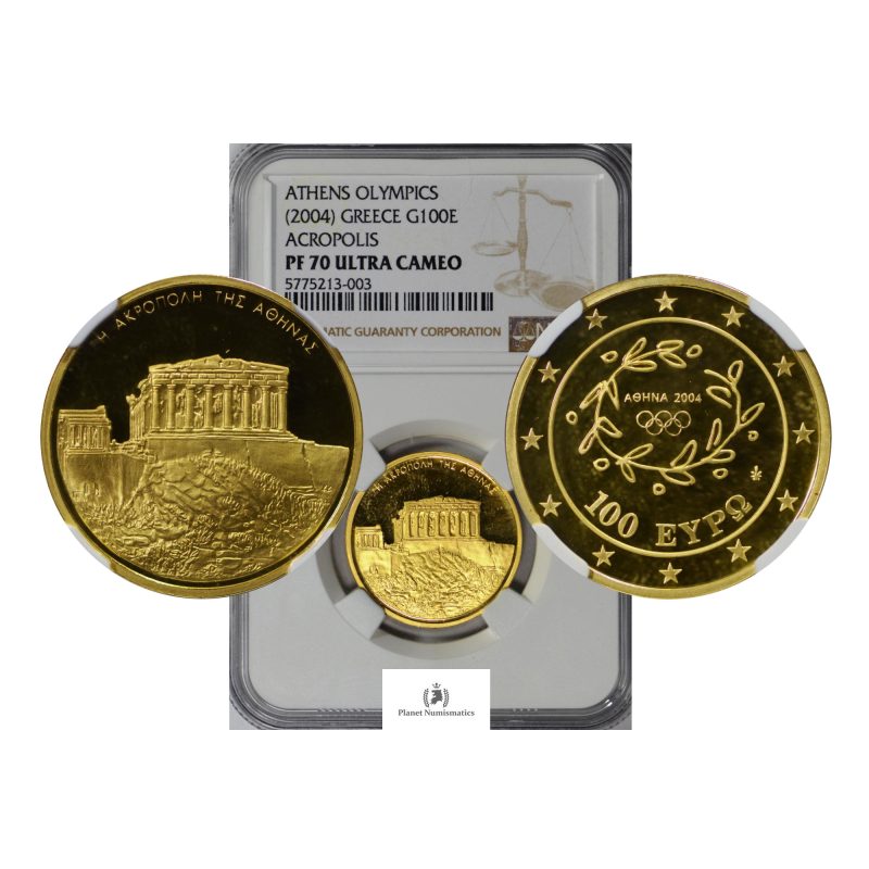 Greece, 2004 100 Euros, Athens Olympics - Acropolis, NGC PF70 UCAM - TOP GRADE
