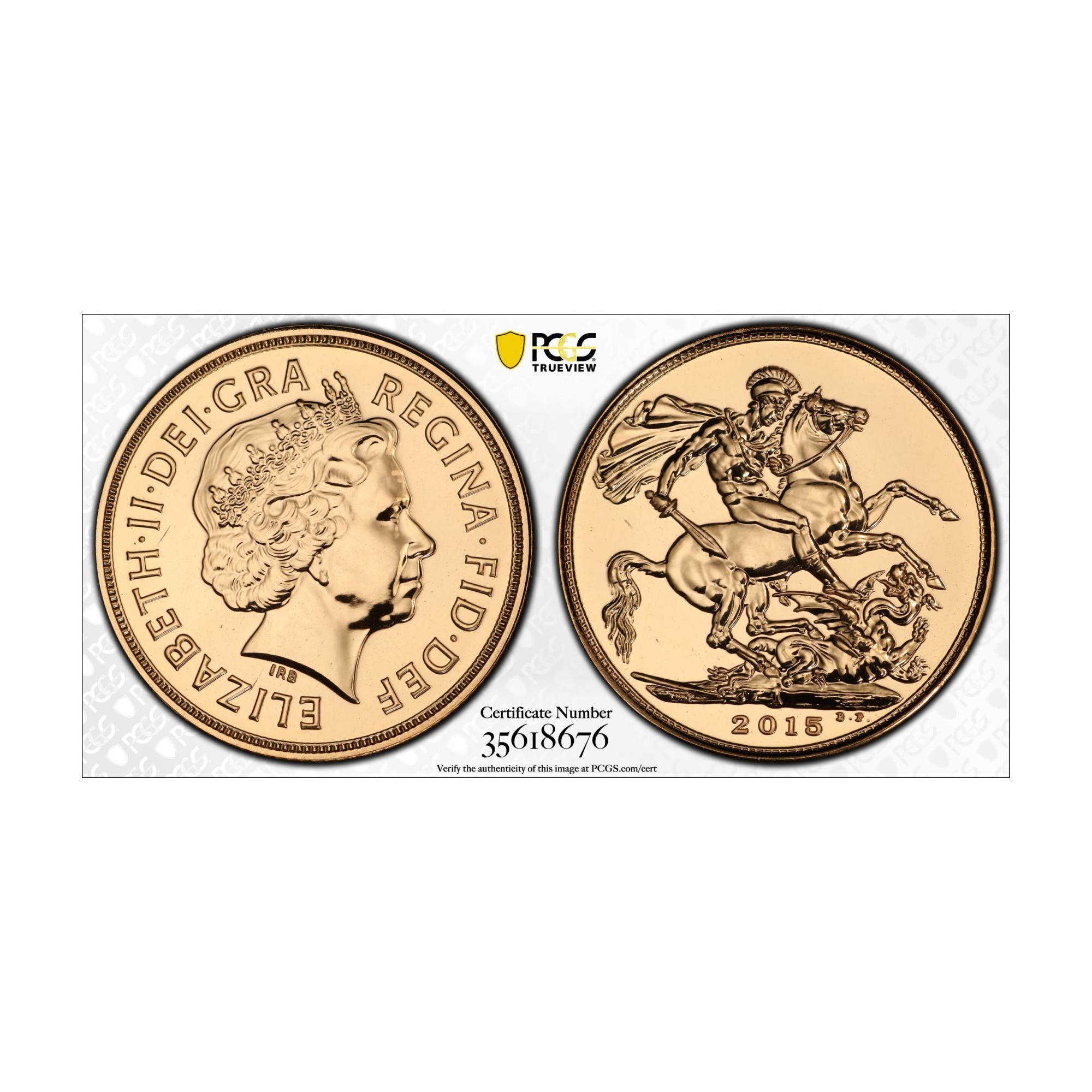 India-British, 2015-I Gold Sovereign, Elizabeth II, PCGS MS69 Top Pop