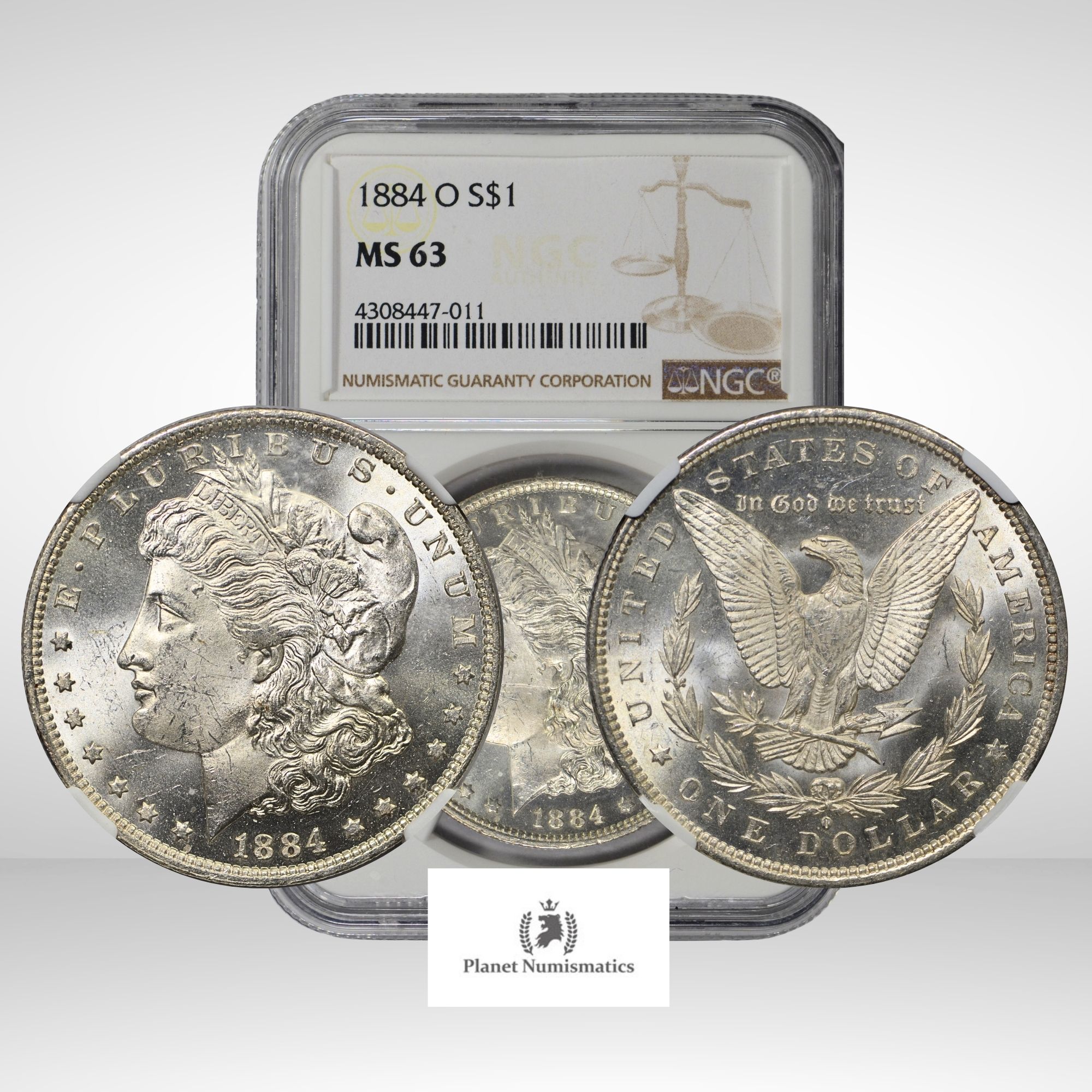 USA, 1884-O Morgan Dollar, Silver, NGC MS63
