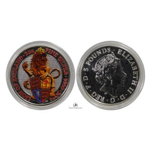 Great Britain, 2016 2 oz Silver Queen’s Beast (Lion of England) Coin .9999 Fine, Coloured