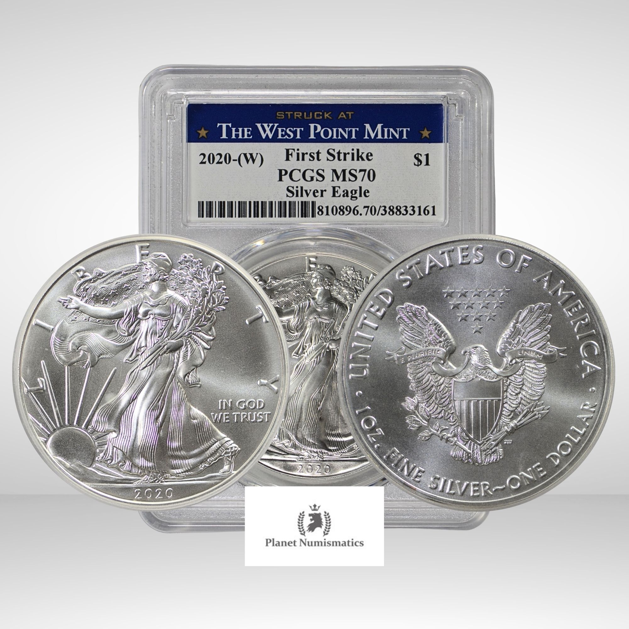 USA, 2020-W American Eagle, Silver 0.999, PCGS MS70