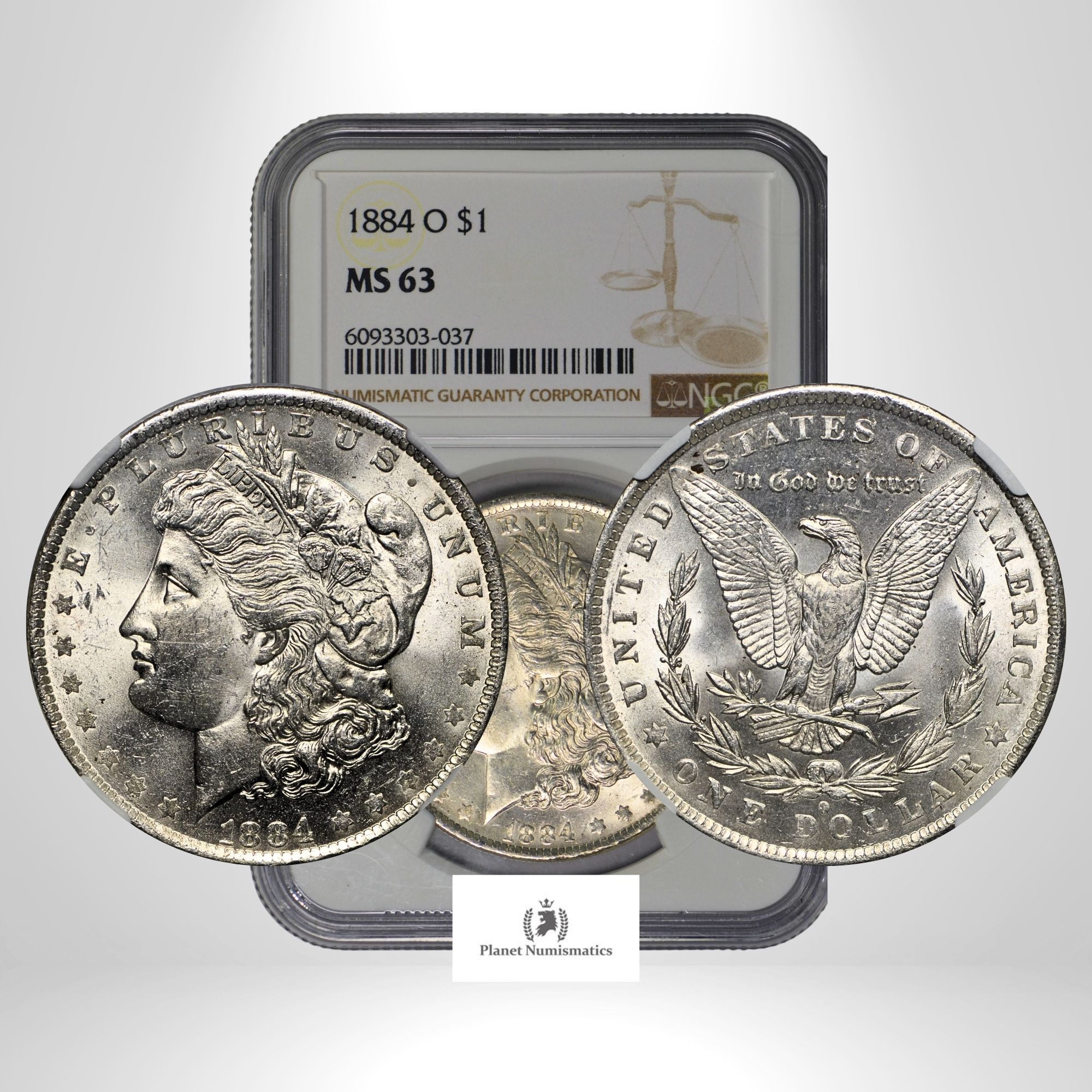 USA, 1884-O Morgan Dollar, Silver, NGC MS63