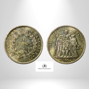 France, 1968 10 Francs, Silver, Hercules, VF
