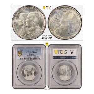 Greece, 1964 30 Drachmai, Silver, Berne, PCGS MS66