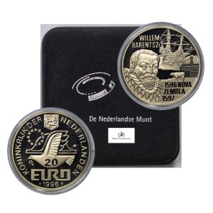 Nederland, 1996 20 Euro, Willem Barentsz, Silver, Proof Like