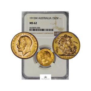 Australia, 1915-M Gold Sovereign, George V, NGC MS62