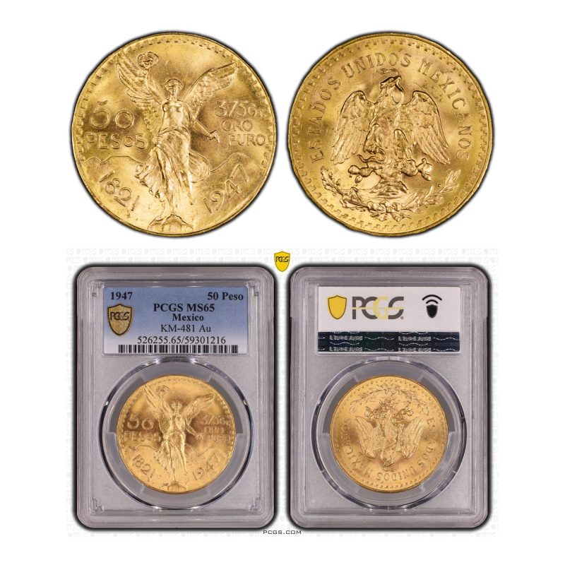 Mexico, 1947 50 Pesos, Centenario, Gold, PCGS MS65