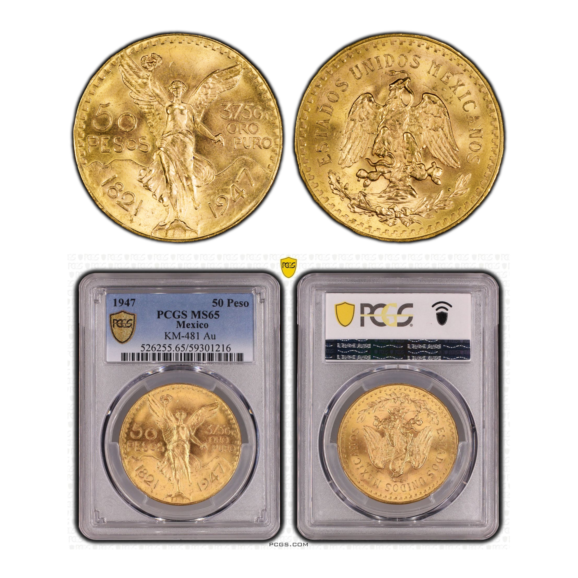 Mexico, 1947 50 Pesos, Centenario, Gold, PCGS MS65