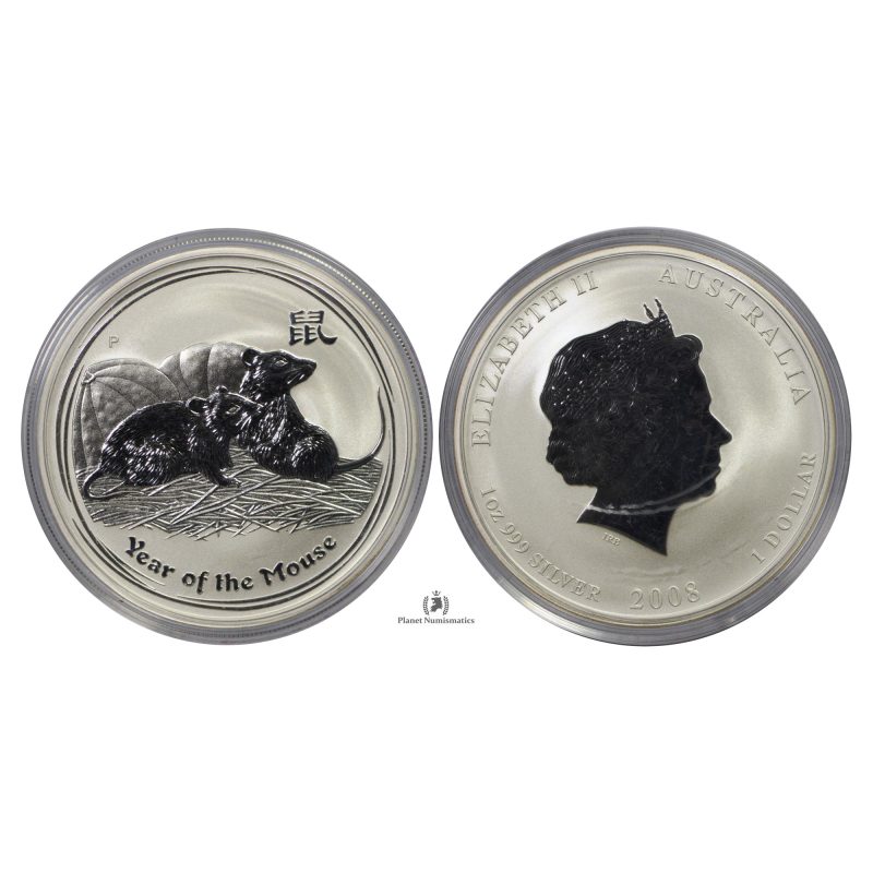 Australia, 2008 Silver 1 oz, Year of the Mouse, BU