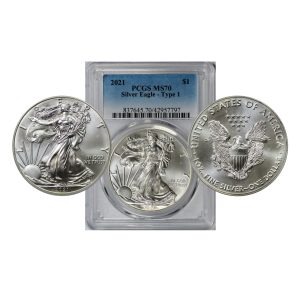 USA, 2021 American Eagle, Silver 0.999, PCGS MS70