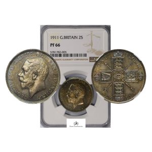 Great Britain, 1911 Florin, George V, Silver, NGC PF66