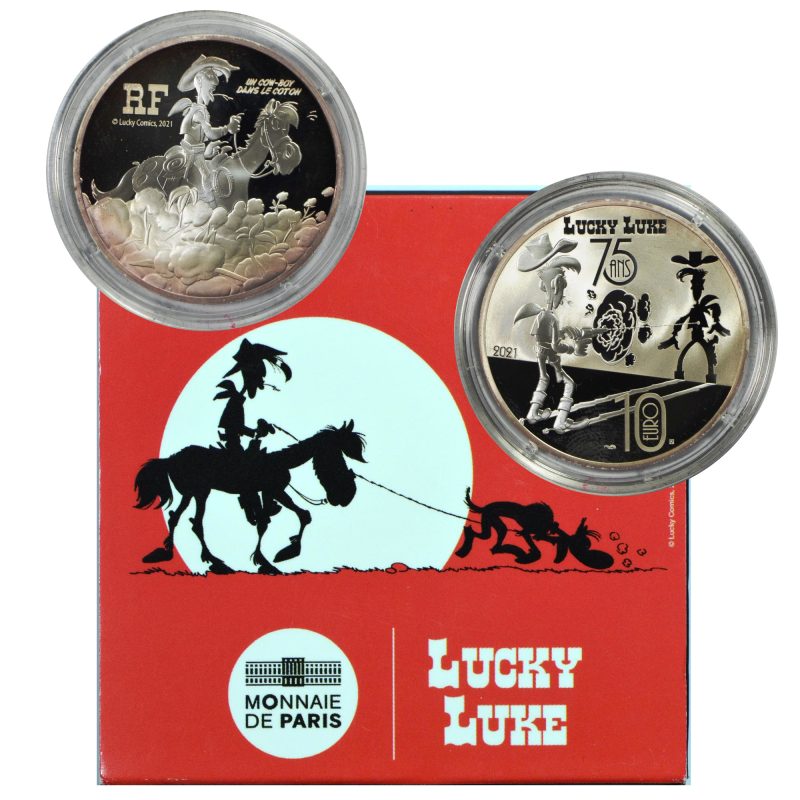 France, 2021 10 Euro, Lucky Luke, Silver, Proof