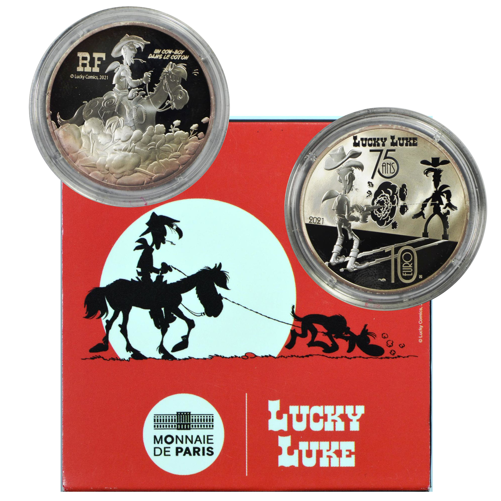 France, 2021 10 Euro, Lucky Luke, Silver, Proof