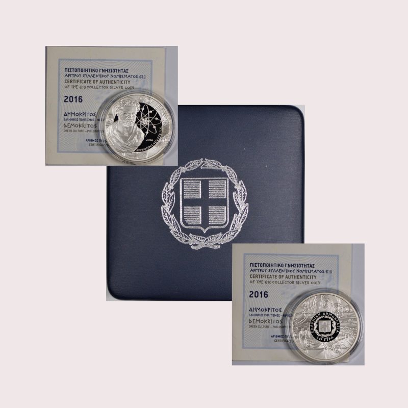 Greece, 2016 10 Euro, Demokritos, Silver, PROOF