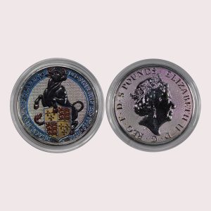 Great Britain, 2018 2 oz Silver Queen’s Beast – Black Bull of Clarence – Coin .9999 Fine, Coloured