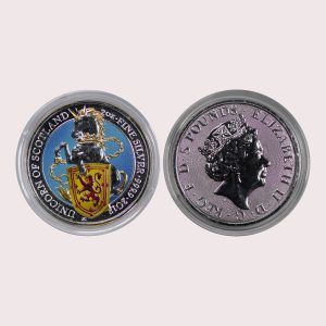 Great Britain, 2018 2 oz Silver Queen’s Beast (Unicorn of Scotland) Coin .9999 Fine, Coloured