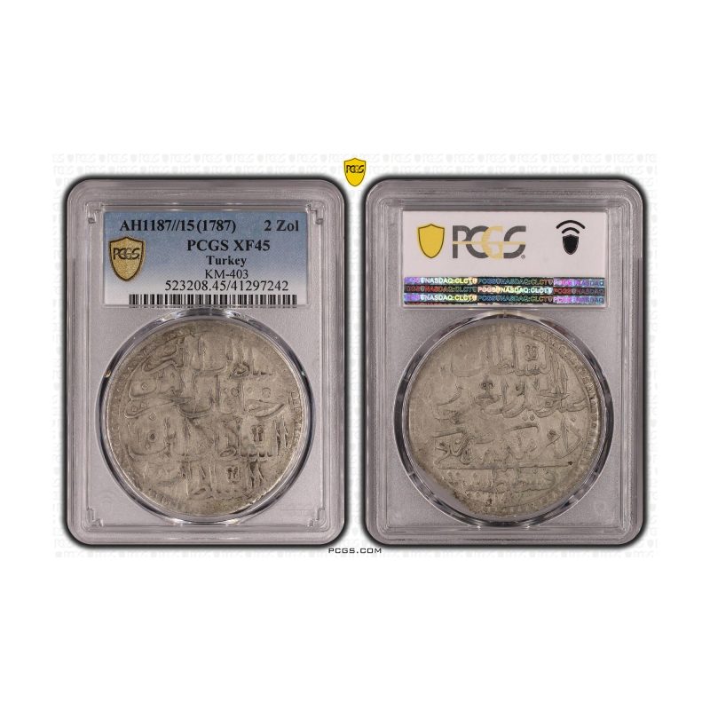 Turkey, (1787) AH1187//15 2 Zolota, Abdulhamid I, PCGS XF45
