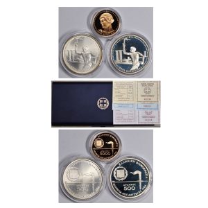 Greece, 1984 500-5000 Drachmes, Olympics – Los Angeles, Gold/Silver Set, Proof
