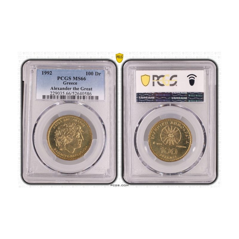 Greece, 1992 100 Drachmes, Great Alexander, PCGS MS66