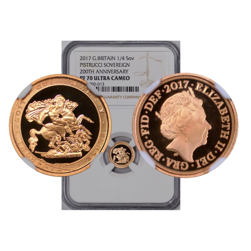 Great Britain, 2017 1/4 Sovereign, 200th Anniversary, NGC PF70 UCAM